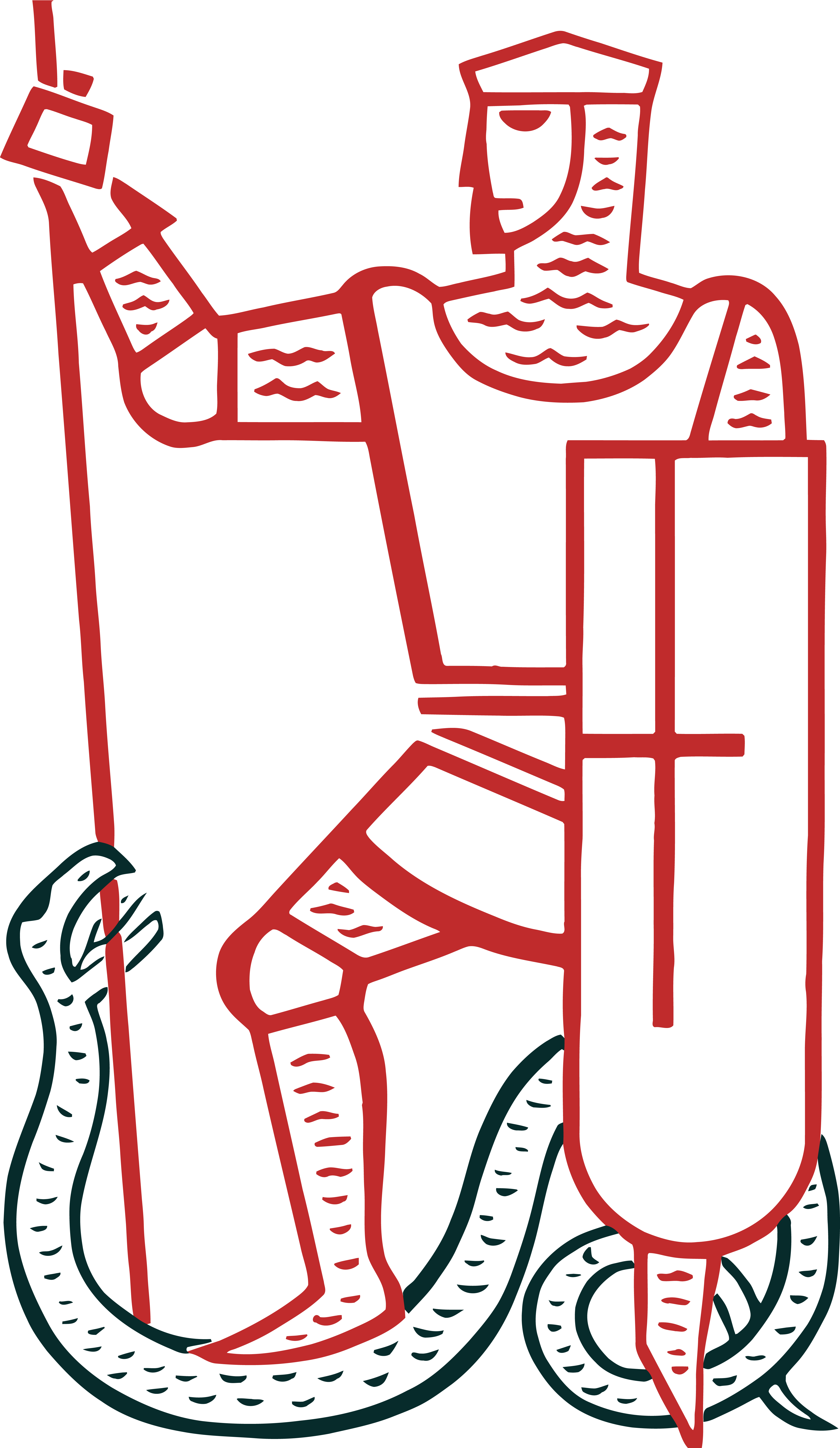 Free Clipart Of A Red Knight With A Spear And Shield - Knight (4000x6895)