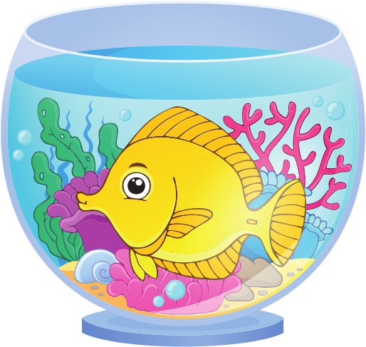 Aquarium With Yellow Fish - Aquarium Clipart Transparent (550x505)