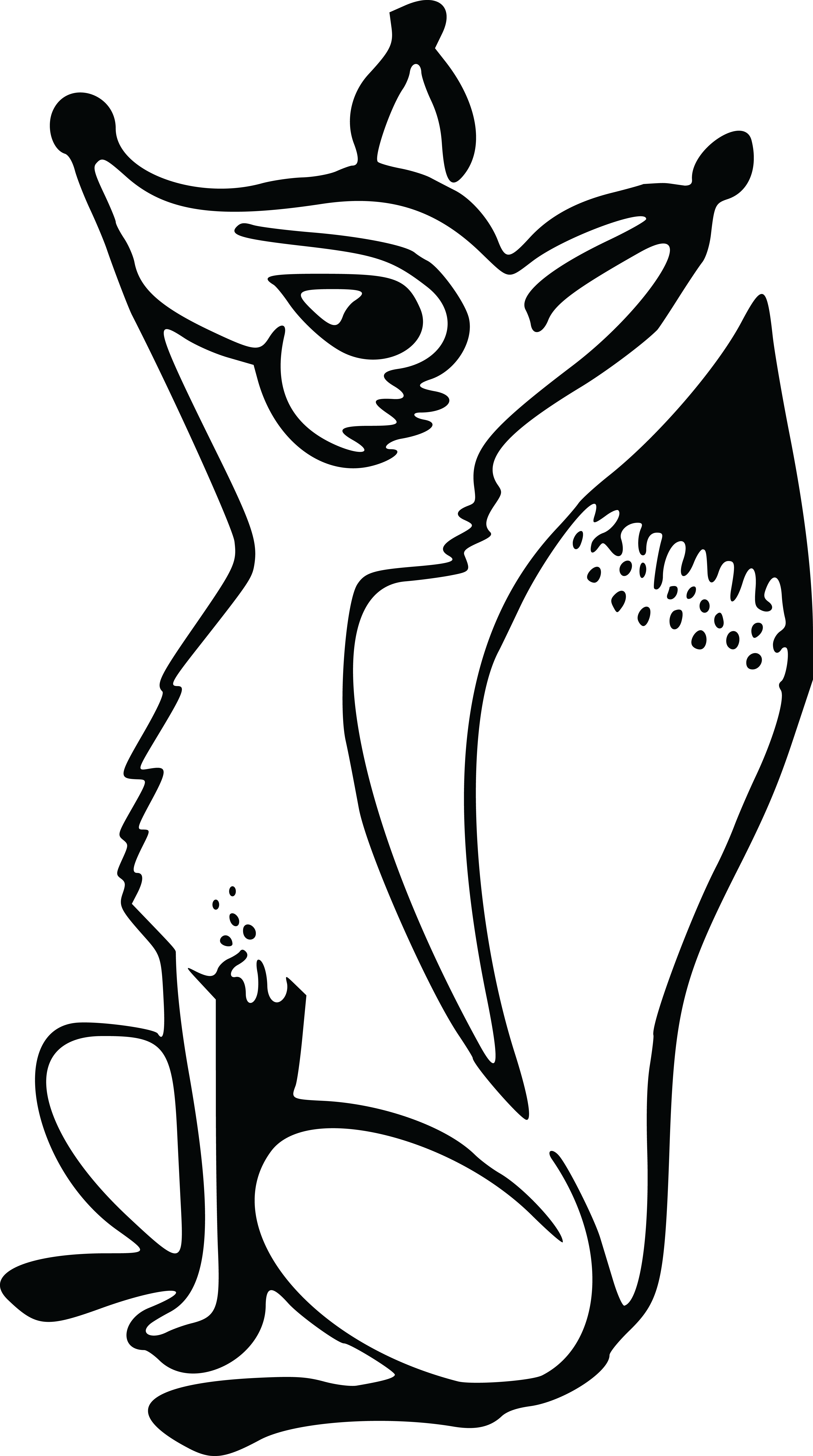 Free Clipart Of A Stubborn Fox - Fox Clipart Black And White (4000x7163)