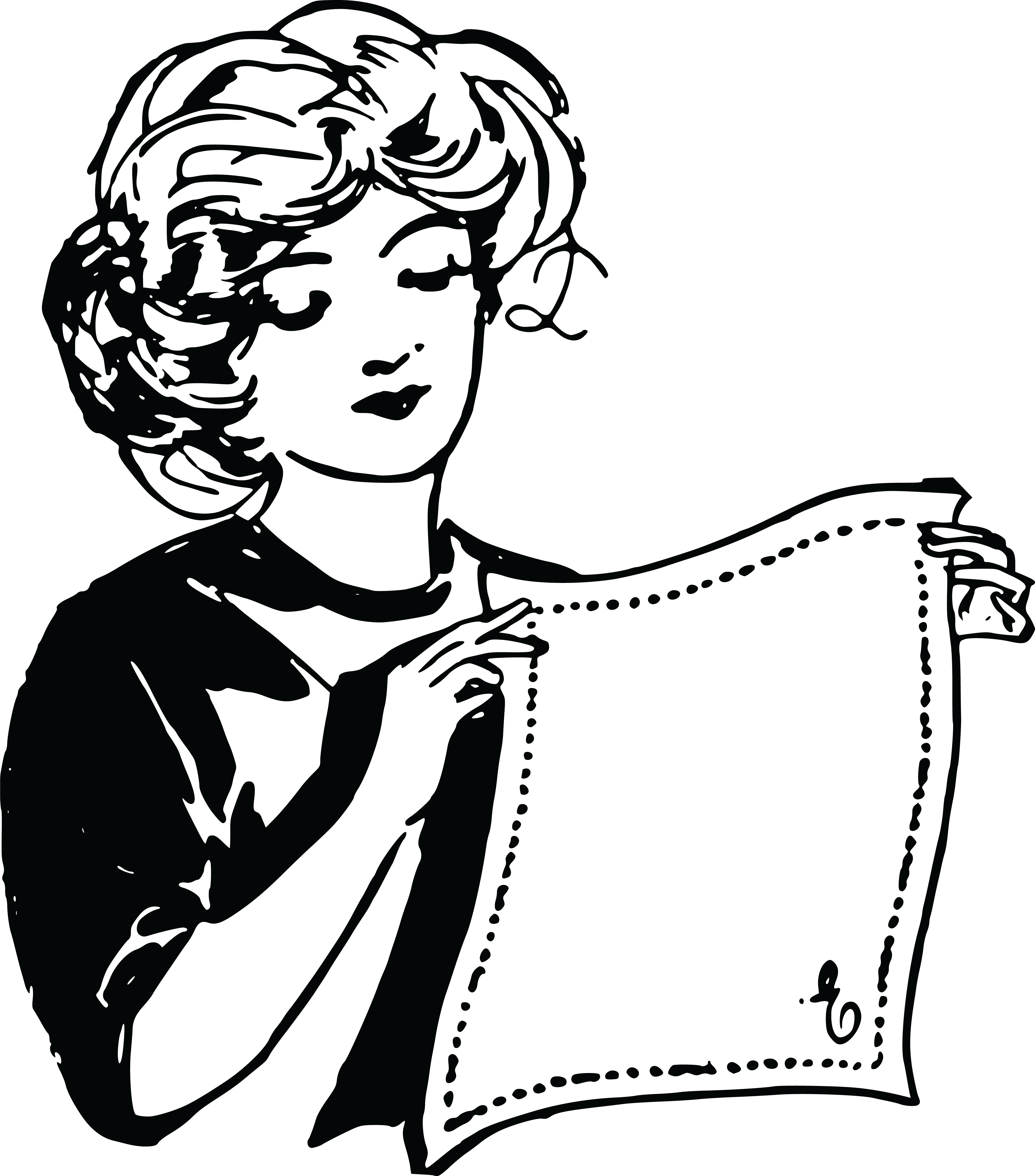 Free Clipart Of A Woman Holding A Napkin - Use A Napkin Clipart (4000x4545)