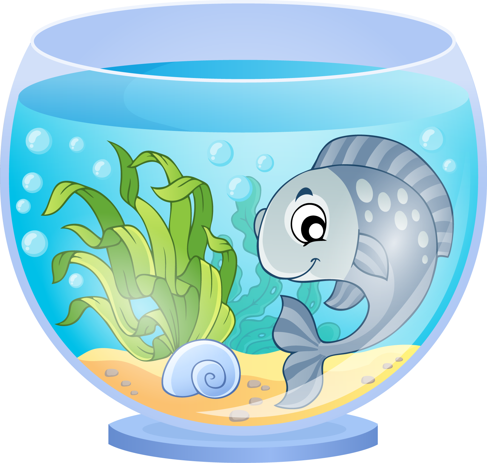 Aquarium Cartoon Goldfish - Cartoon Images Of Fish Aquarium (1632x1549)