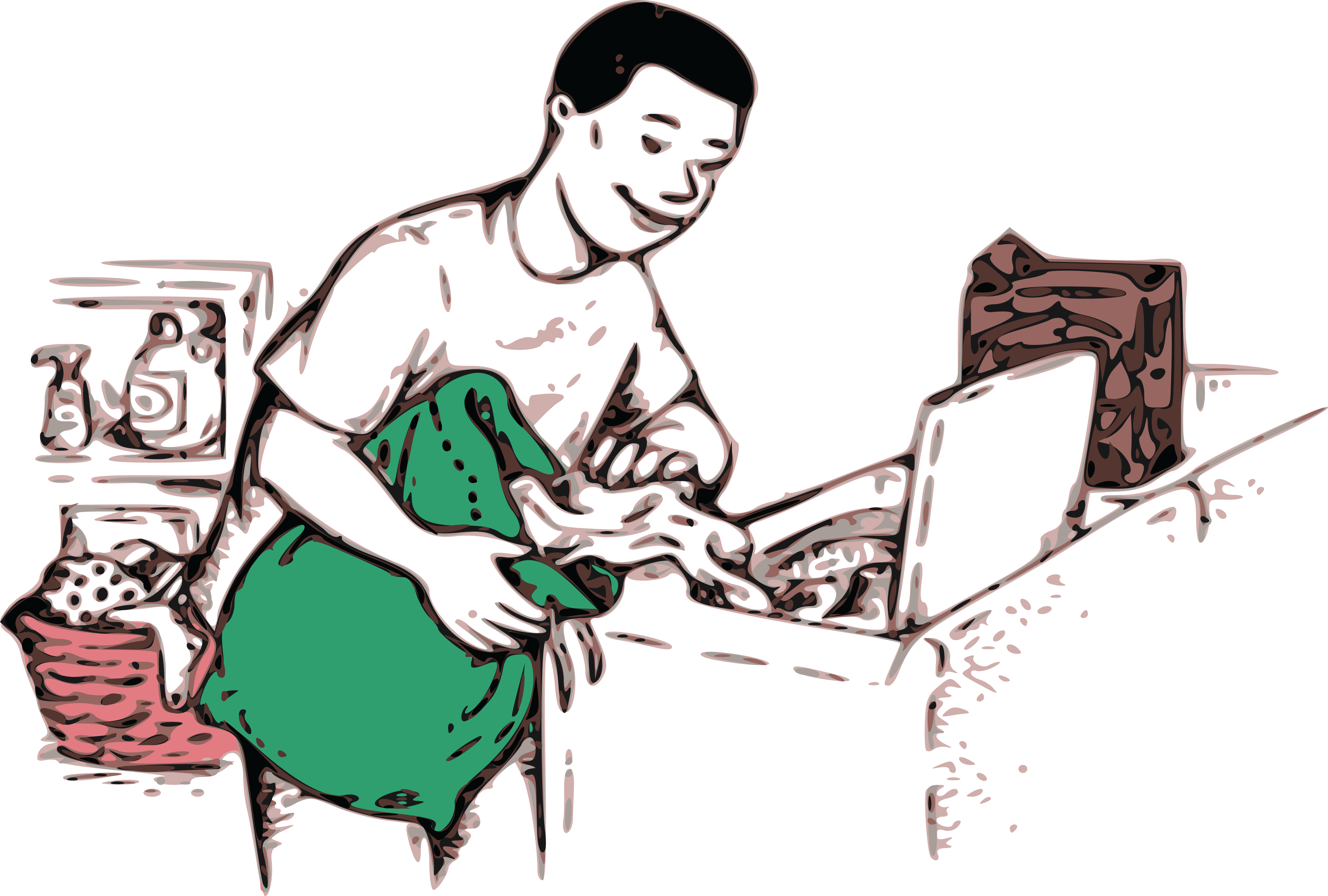 Free Clipart Of A Boy Doing Laundry - Do The Laundry Clipart (4000x2699)
