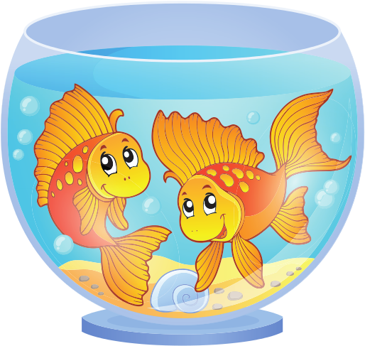 Aquarium With Fishes - حوض سمك كرتون (550x505)