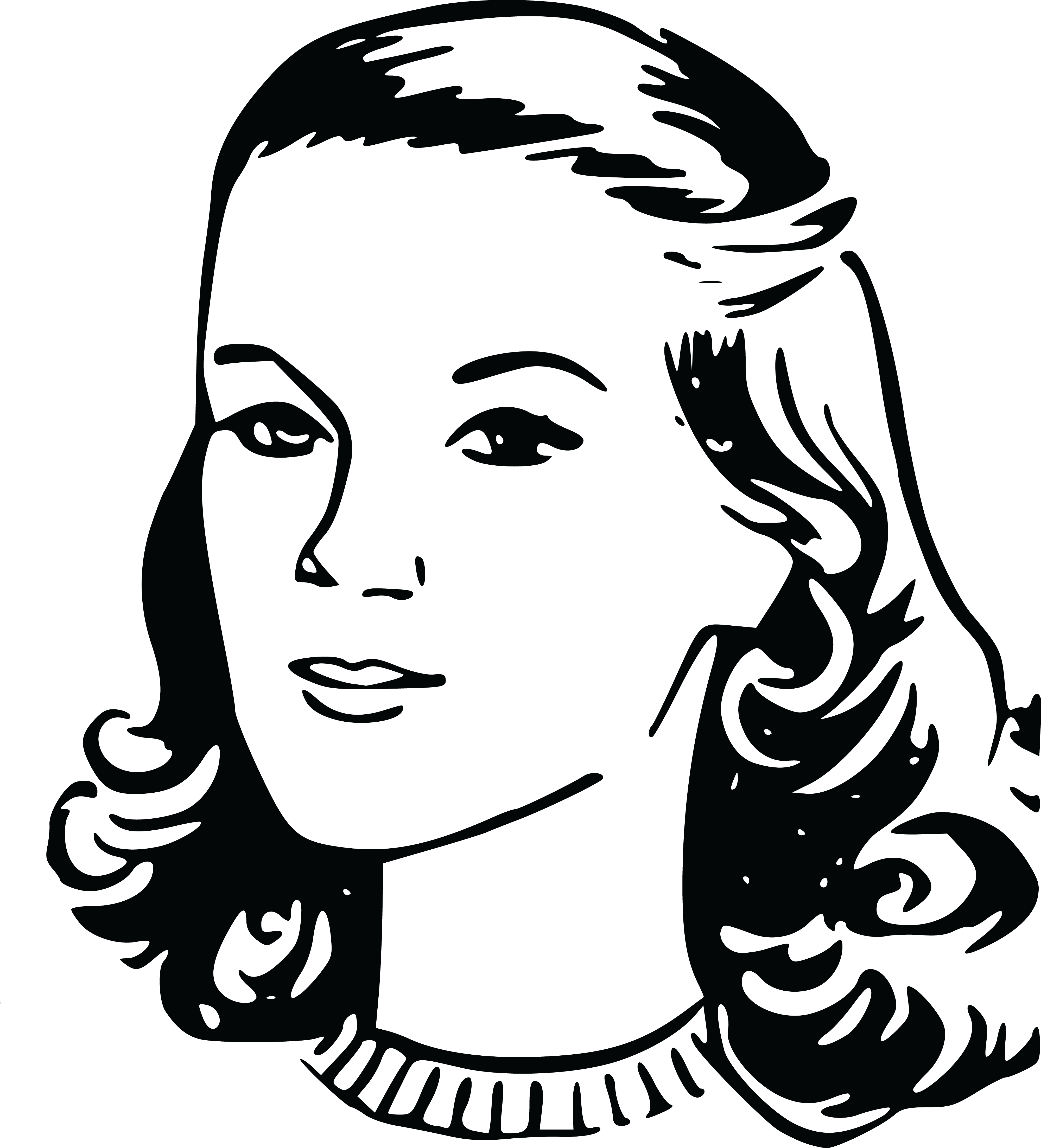 Free Clipart Of A Retro Girl, Black And White - Poster: Pop Ink - Csa Images' Woman In Swimsuit Looking (4000x4413)