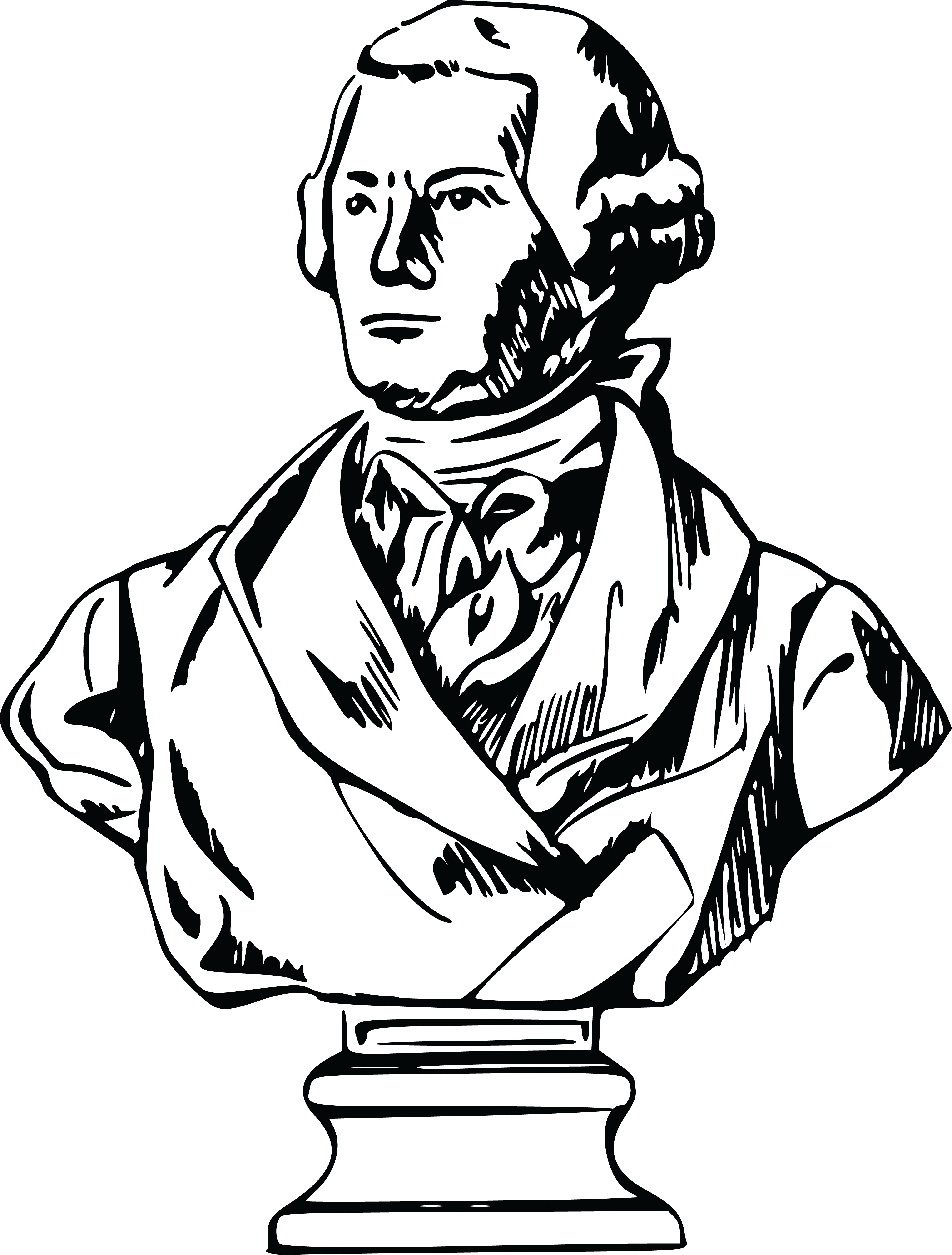 Free Clipart Of A Bust - Bust Black And White Clipart (4000x5272)