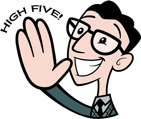 Virtual High $5 - High Five Clipart Free (489x437)