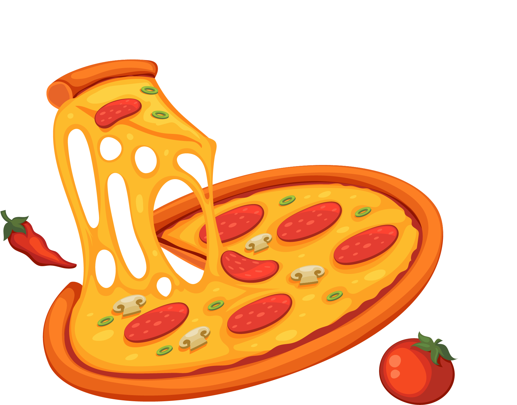 T-shirt Pizza Euclidean Vector - T-shirt Pizza Euclidean Vector (1799x1460)