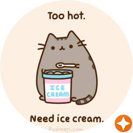 Pusheen Too Hot Need Ice Cream (512x512)
