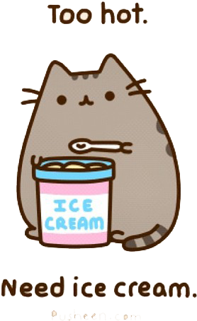 Domingo, 26 De Octubre De - Pusheen Too Hot Need Ice Cream (500x500)