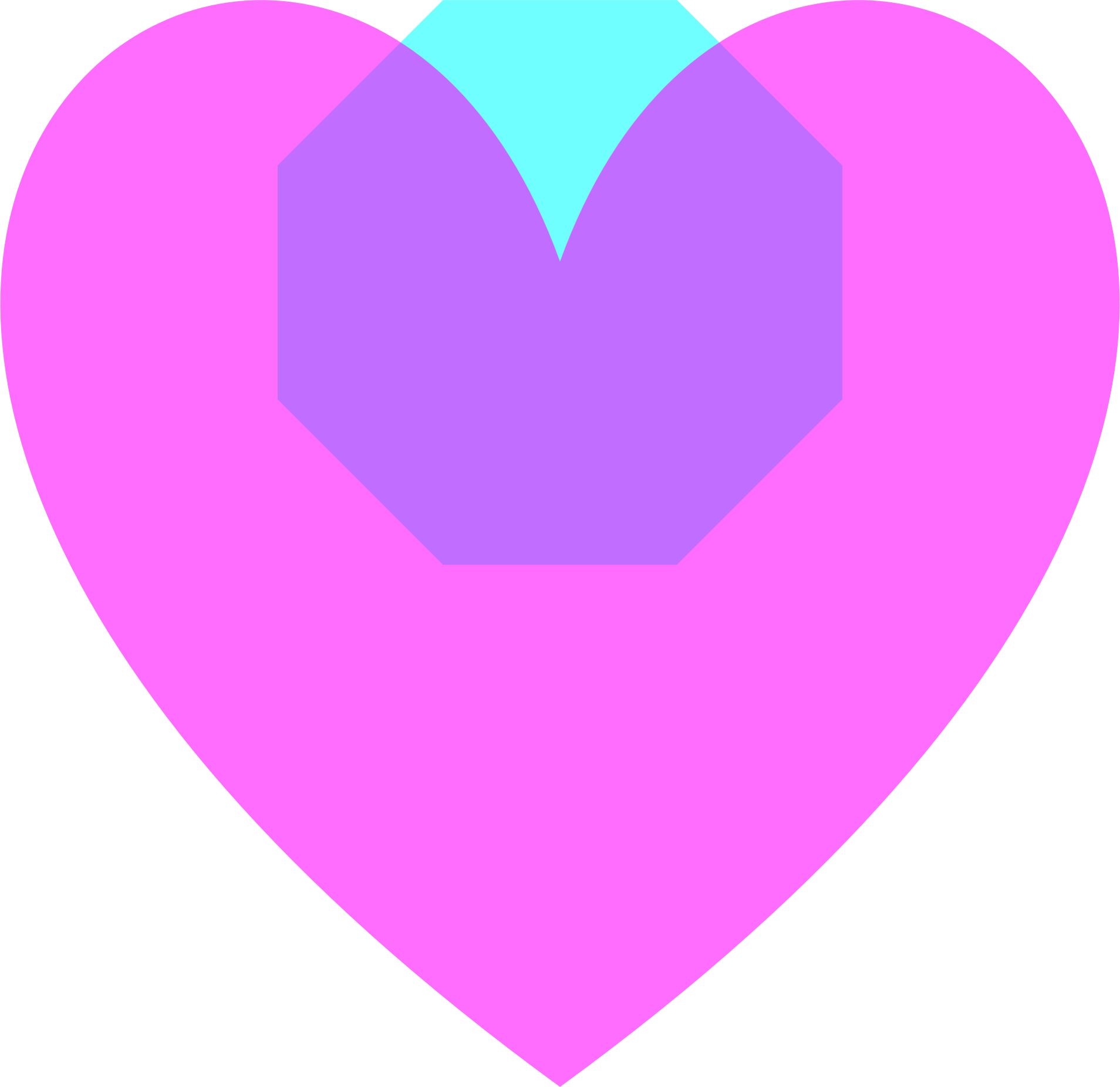 Octigon Clipart Transparent - Pink And Purple Heart (1908x1852)