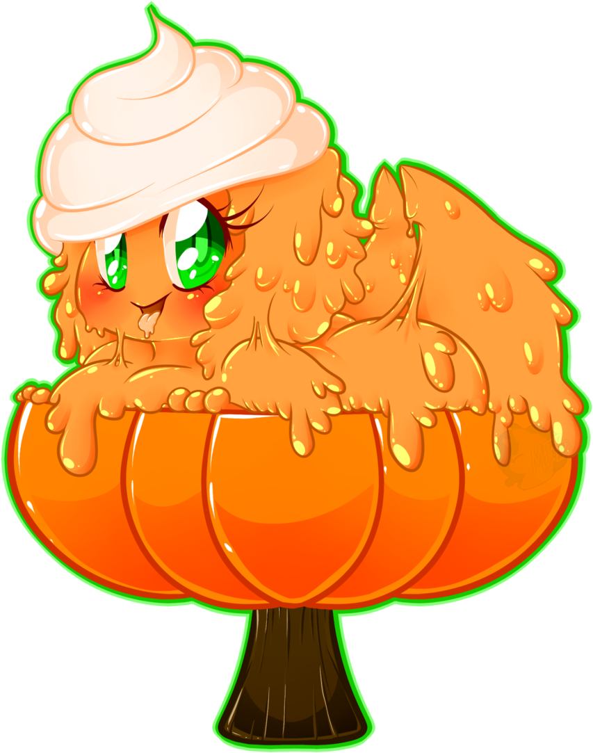 Pumpkin Pudding Slime Girl - Food Slime Girl (1024x1151)