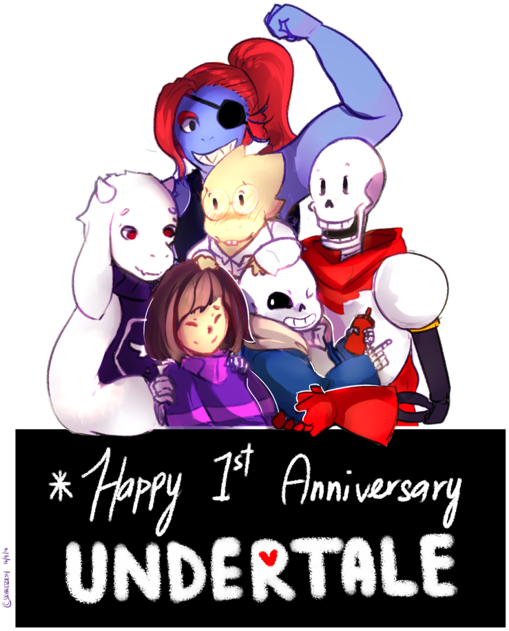 Happy Anniversary Undertale By Skyriazeth Happy Anniversary - Cartoon (1024x1024)