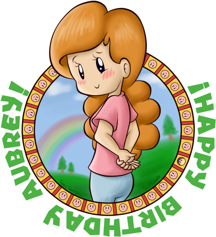 Happy Birthday Aubrey - Cartoon (866x923)