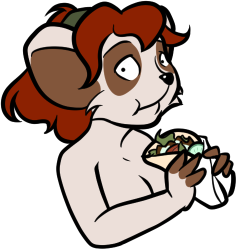 Haley Can't Enjoy Her Gyro - Line Cony Brown Hentai (512x512)