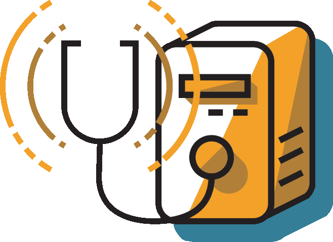 Illustration Of A Stethoscope Checking Up On A Computer - San Marcos (658x479)