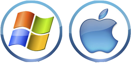 Window Mac Outline - Windows And Mac Logo (600x305)