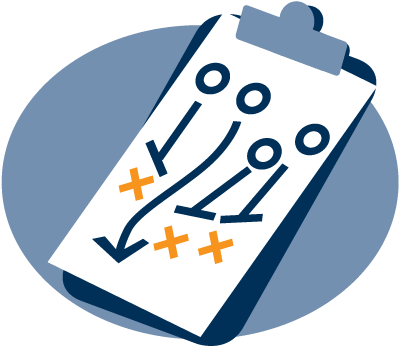 Illustration Of A Clipboard With A Football Game-plan - Clipboard (440x424)