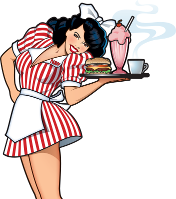 The Ruby's Diner Pin-up Girl Inspired By Ruby Cavanaugh - Rubys Diner (352x397)