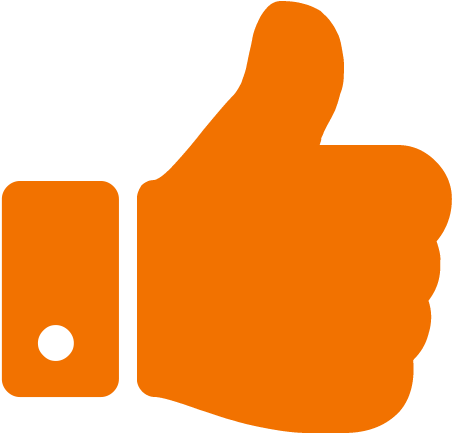 Thumb Signal Computer Icons Font Awesome - Orange Thumbs Up (500x500)