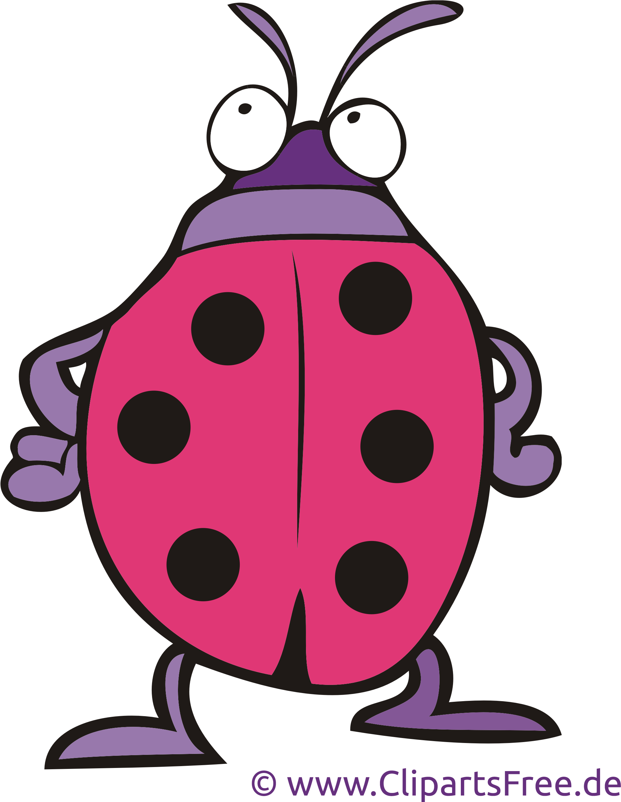 Marienkäfer Clipart, Bild, Cartoon, Grafik, Illustration - Clip Art (2268x2721)