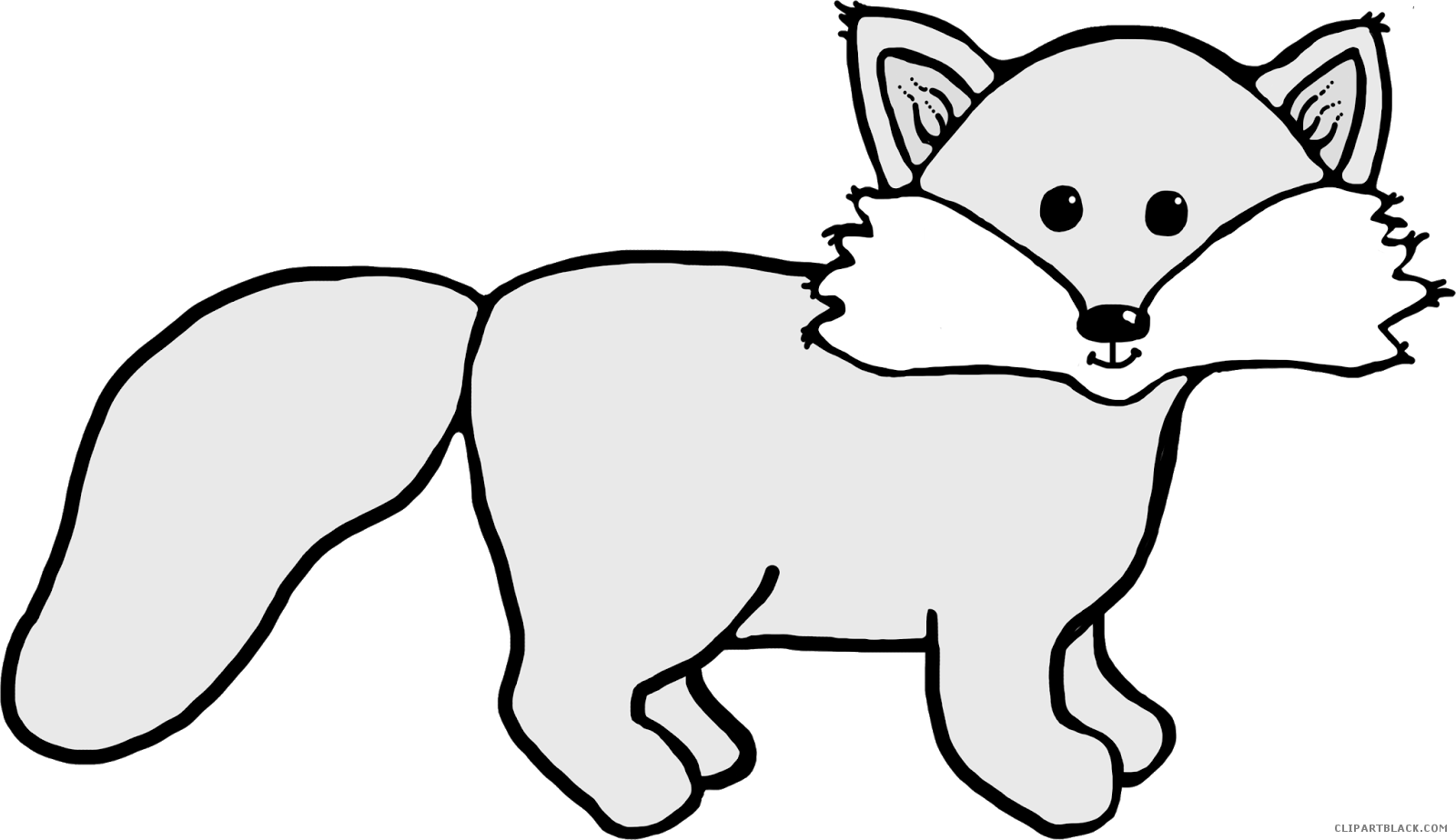 Arctic Fox Animal Free Black White Clipart Images Clipartblack - Clip Art Arctic Fox (1600x924)
