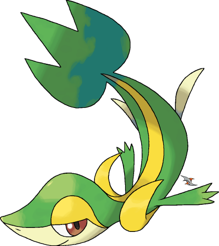 2 By Xous54 - Snivy Pokemon Png (436x490)