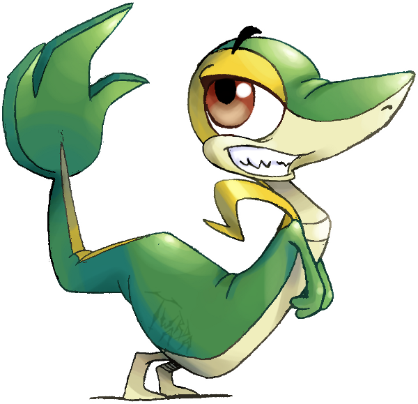Dragonrupieach 889 178 Snivy By Twarda8 - Derpy Snivy (600x579)