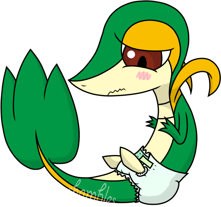 Snivy By The Shambles - Snivy In Diapers (1024x1024)