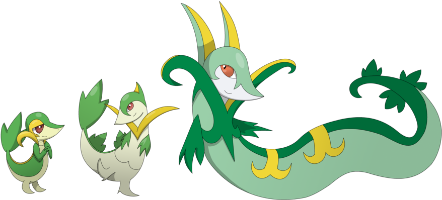 Snivy, Servine, And Seperior By Sandstormer On Deviantart - Cartoon (900x455)