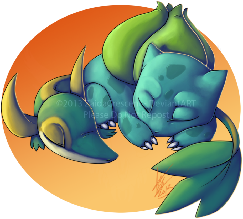 Bulbasaur And Snivy By Zaidacrescent - Cartoon (956x835)