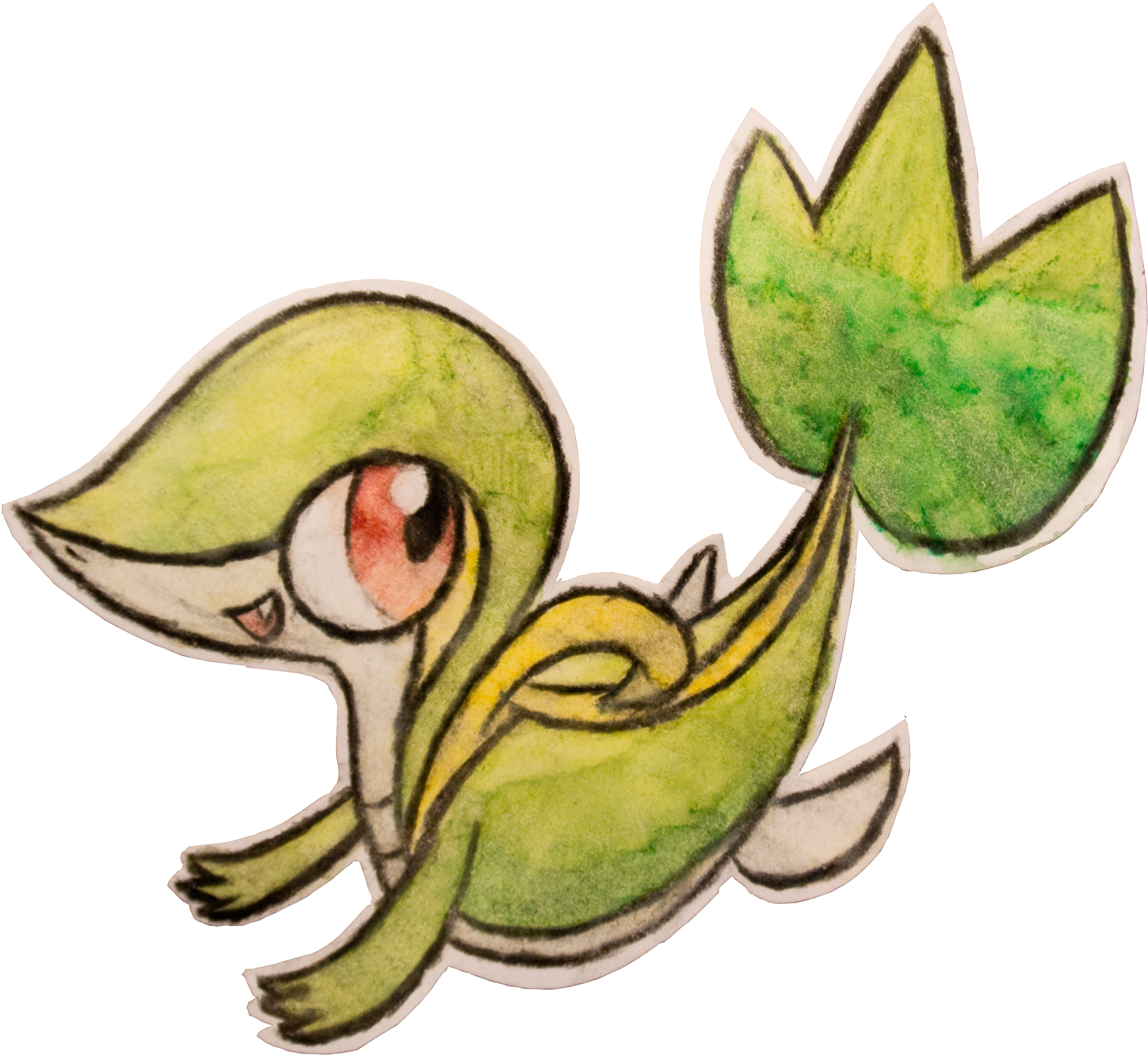 Snivy - Cartoon (2741x2363)