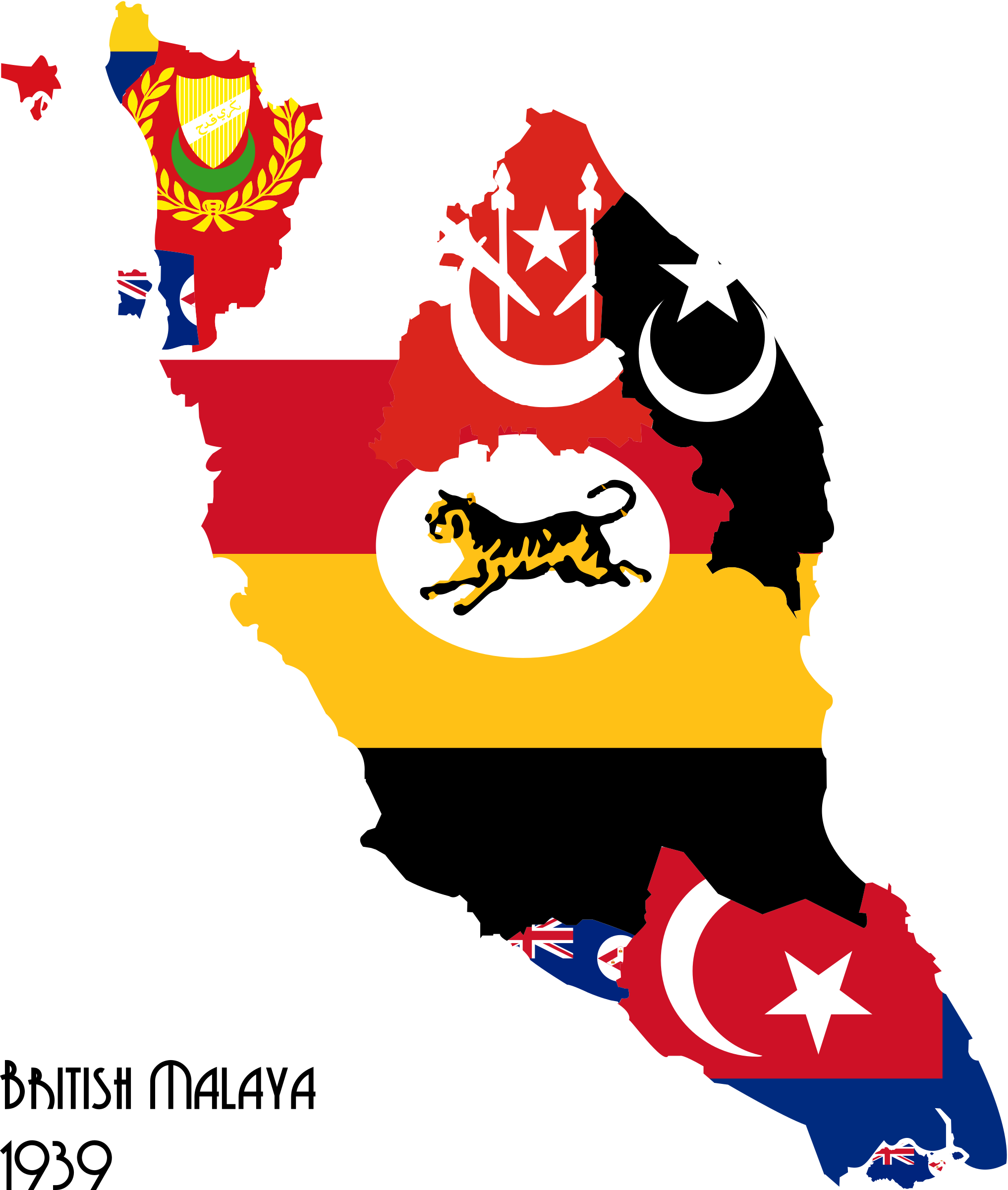 British Colony Flags Clipart - Flag Of Colonial Malaya (2034x2400)