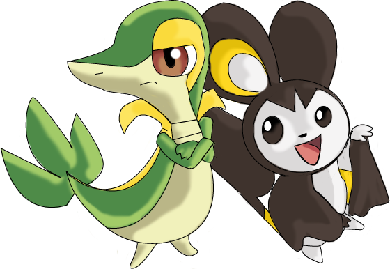 Emolga And Snivy By Bloo-dkai12 - Imagenes De Snivy X Emolga (560x386)