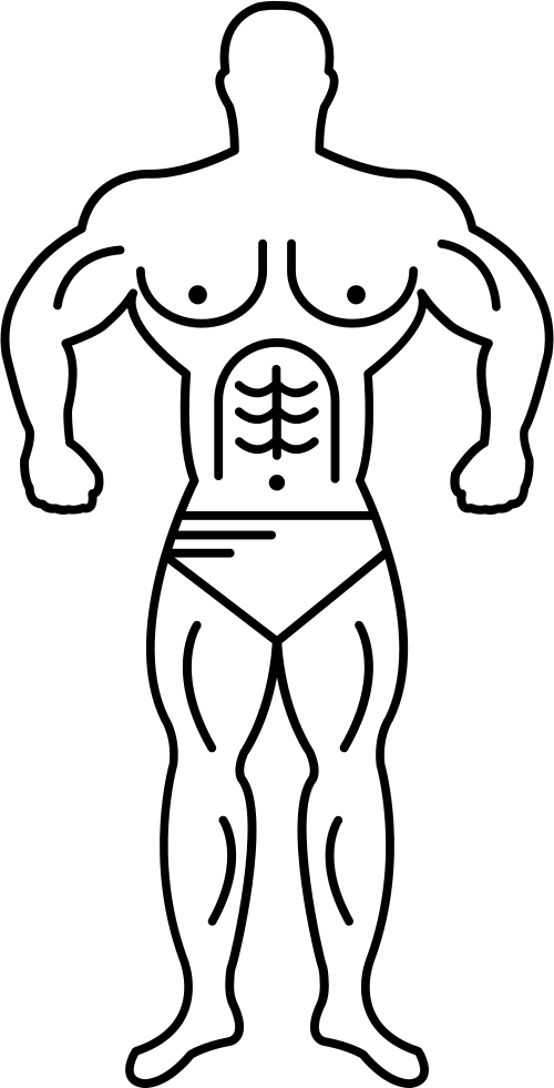 Super Muscle Man Outline Svg Png Icon Free Download - Muscle Man Outline (500x981)