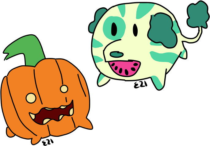 Pumpkin Pupper And Watermelon Dog By Liiontai - Pumpkin Pupper And Watermelon Dog By Liiontai (700x500)