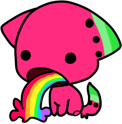 Unicorn Dog Barfing Rainbows Gif (500x500)