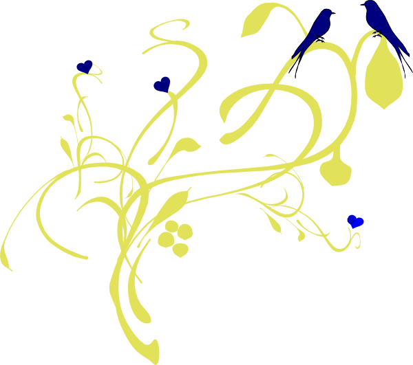 Birds On A Branch Clip Art At Clker - Lines, Vines And Trying Times (600x531)