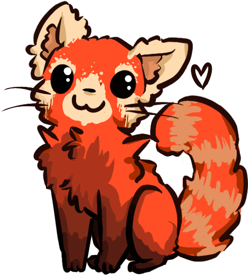 Drawn Red Panda Transparent - Kawaii Anime Red Panda (500x700)