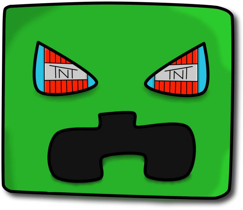 Creeper Head Cartoon By Kamclue750 Creeper Head Cartoon - Real Creeper Overlord Kingdom (1024x1024)