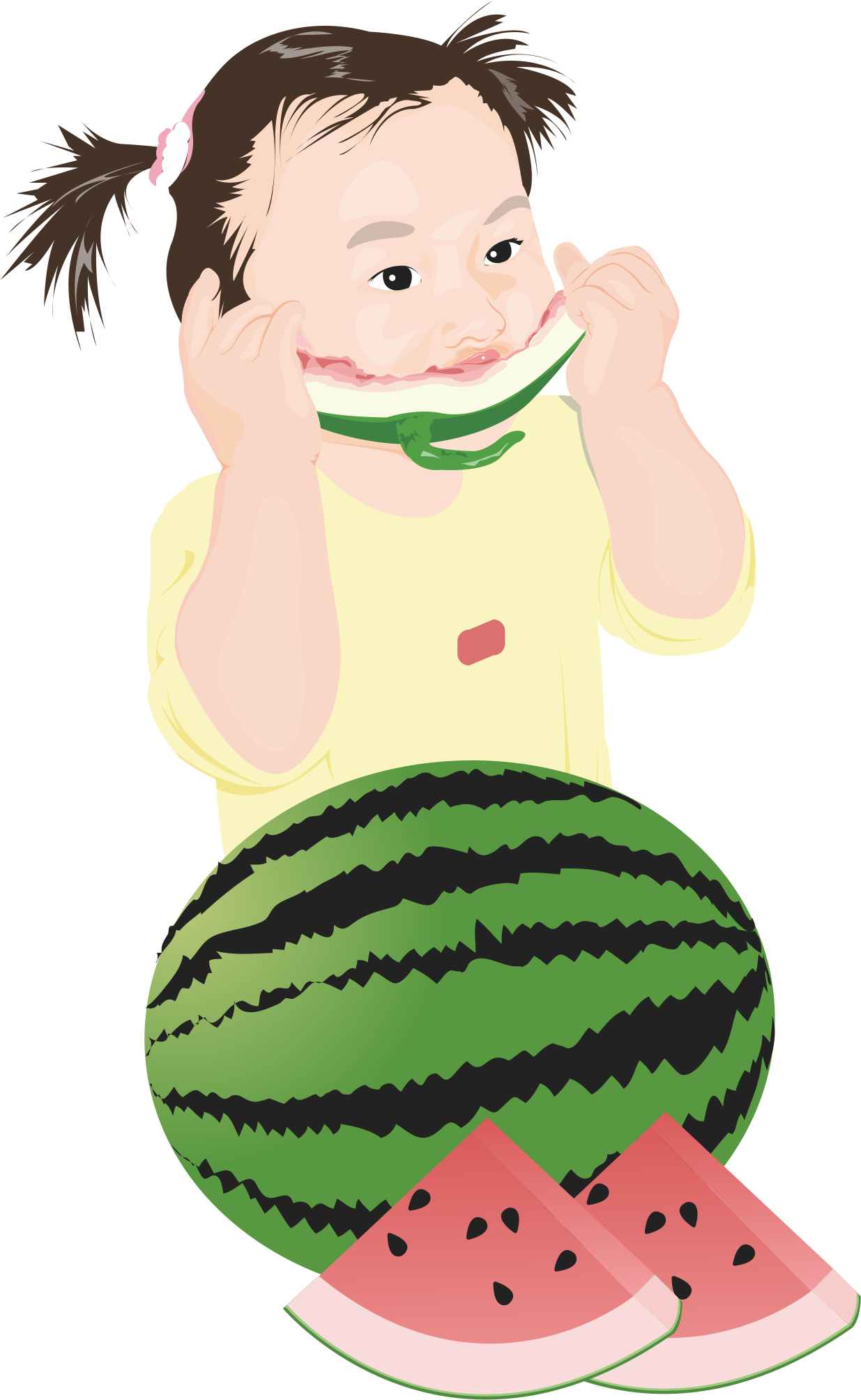 Eat Little Girl With Watermelon 1235*2007 Transprent - Eat Little Girl With Watermelon 1235*2007 Transprent (1235x2007)