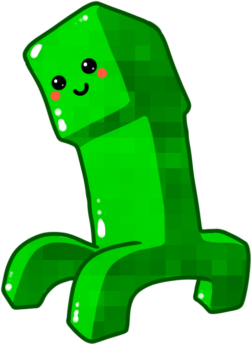 Chibi Creeper By Ronindude - Drawing (600x750)