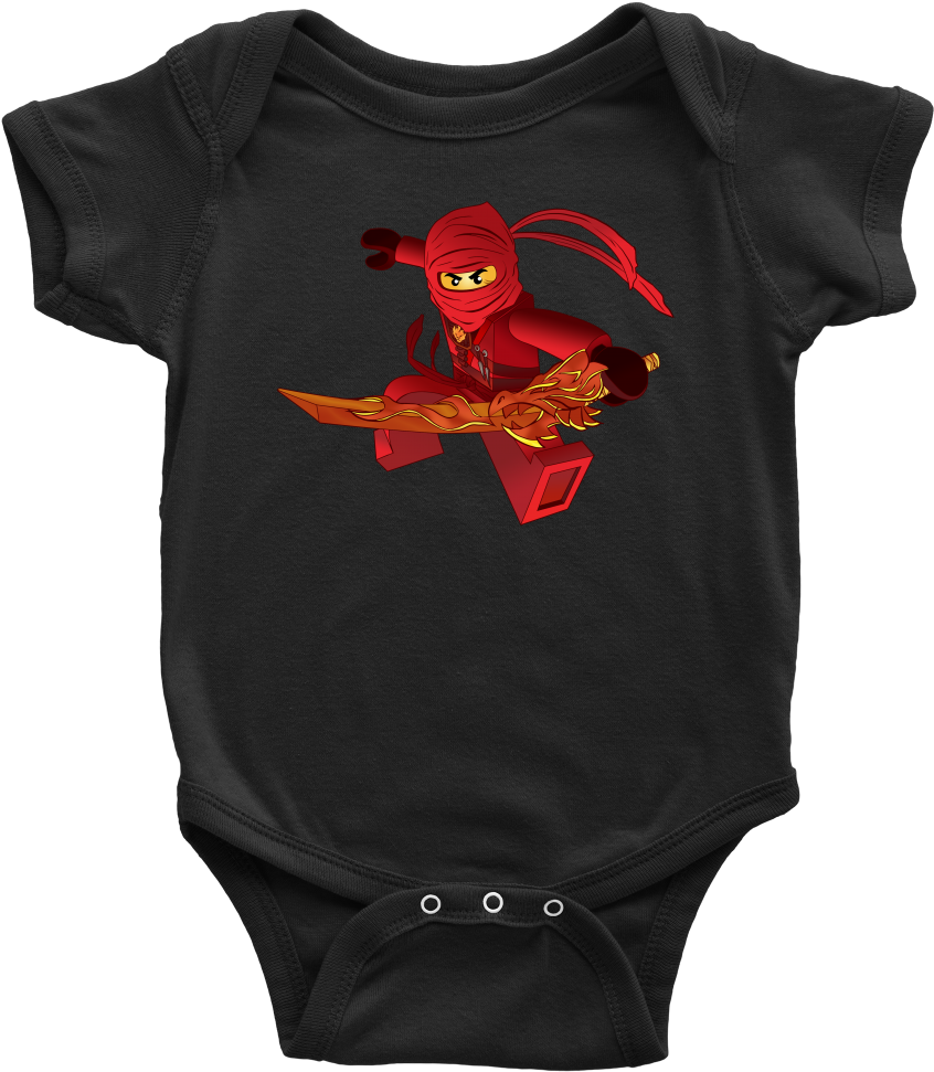 Ninjago Kai Inspired Baby Onesie - Infant Bodysuit (1000x1000)