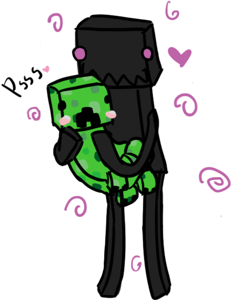 Creeper And Enderman By Nastiadol - Minecraft Creeper And Enderman (488x628)