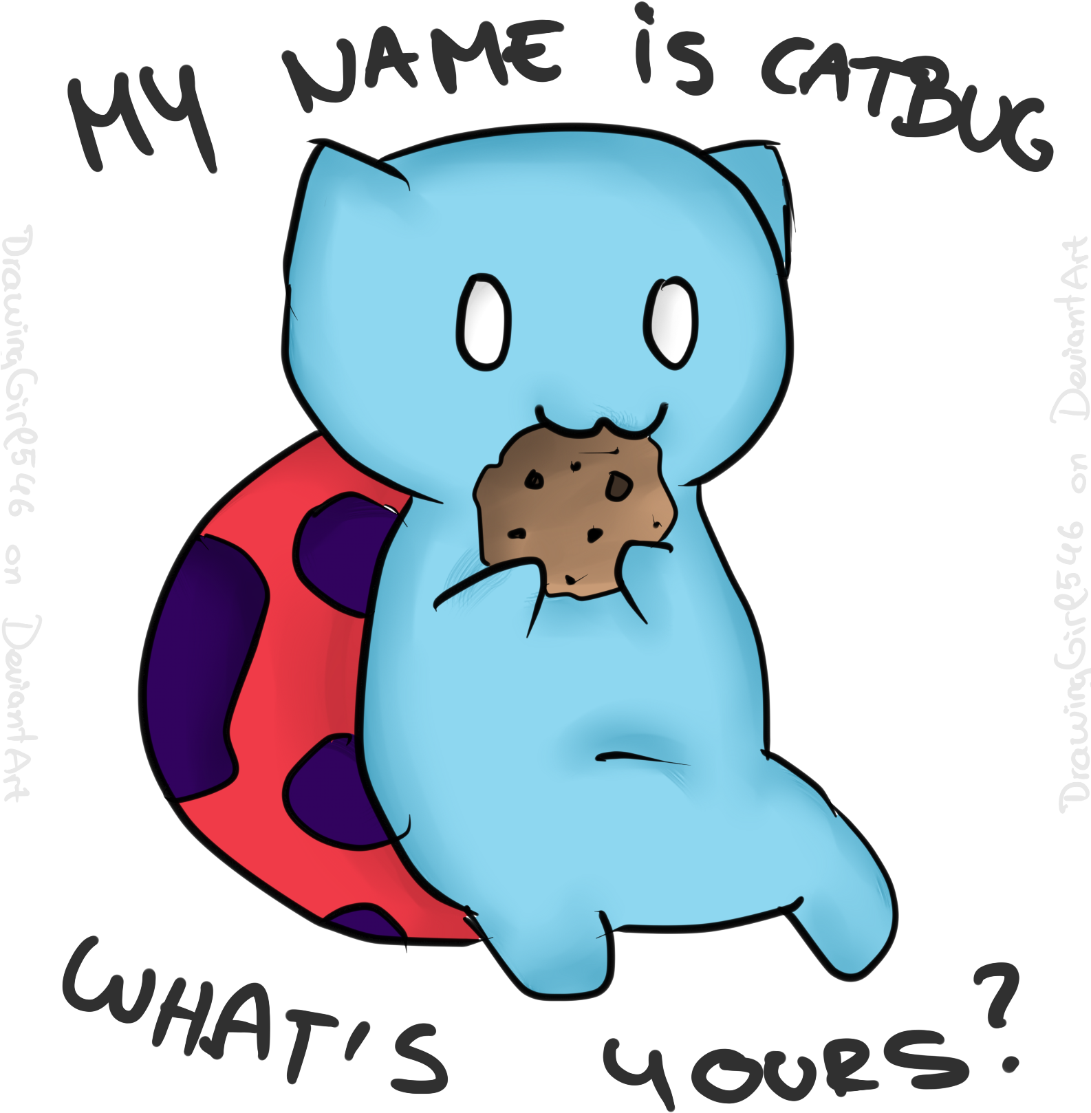 My Name's Catbug By Drawing-heart - Drawing (1600x1700)