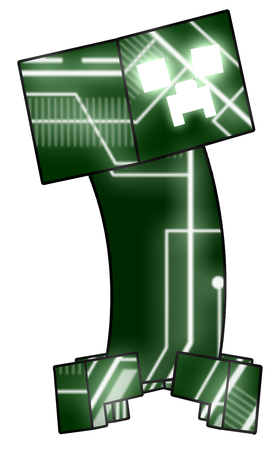 Vector Cyborg Creeper By Baxtermega - Art (981x1589)