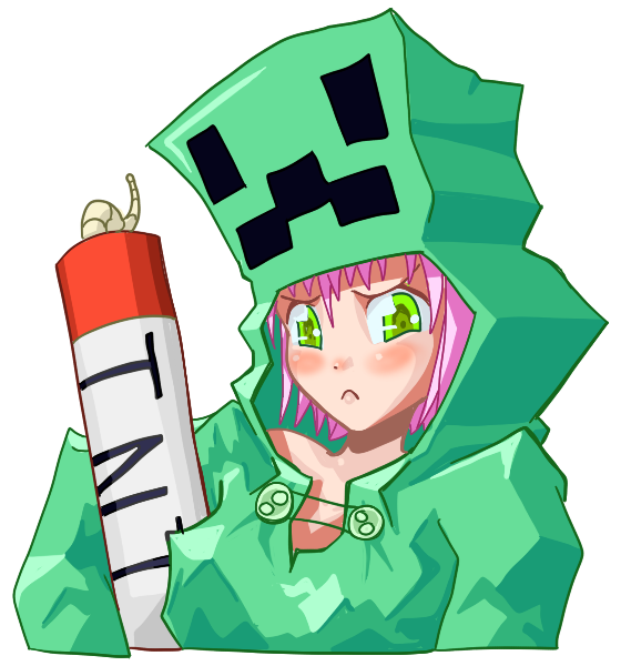 Creeper Monster Girl By Choark - Illustration (560x600)