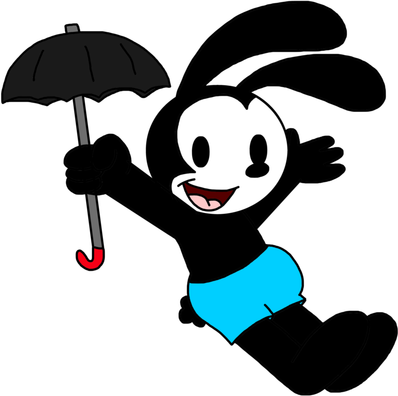 Oswald Flying With A Umbrella By Marcospower1996 - Cartoon (894x894)