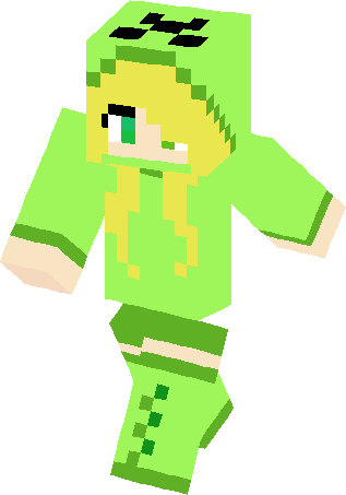 Cute Creeper Girl Skin - Minecraft Skins Creeper Girl (317x453)