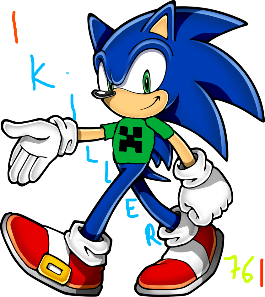 Sonic The Hedgehog With Creeper T-shirt By Tailsthefox76 - Sonic The Hedgehog Characters (844x947)