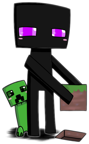 Enderman And Creeper Chibi - Chibi Enderman And Creeper (477x676)
